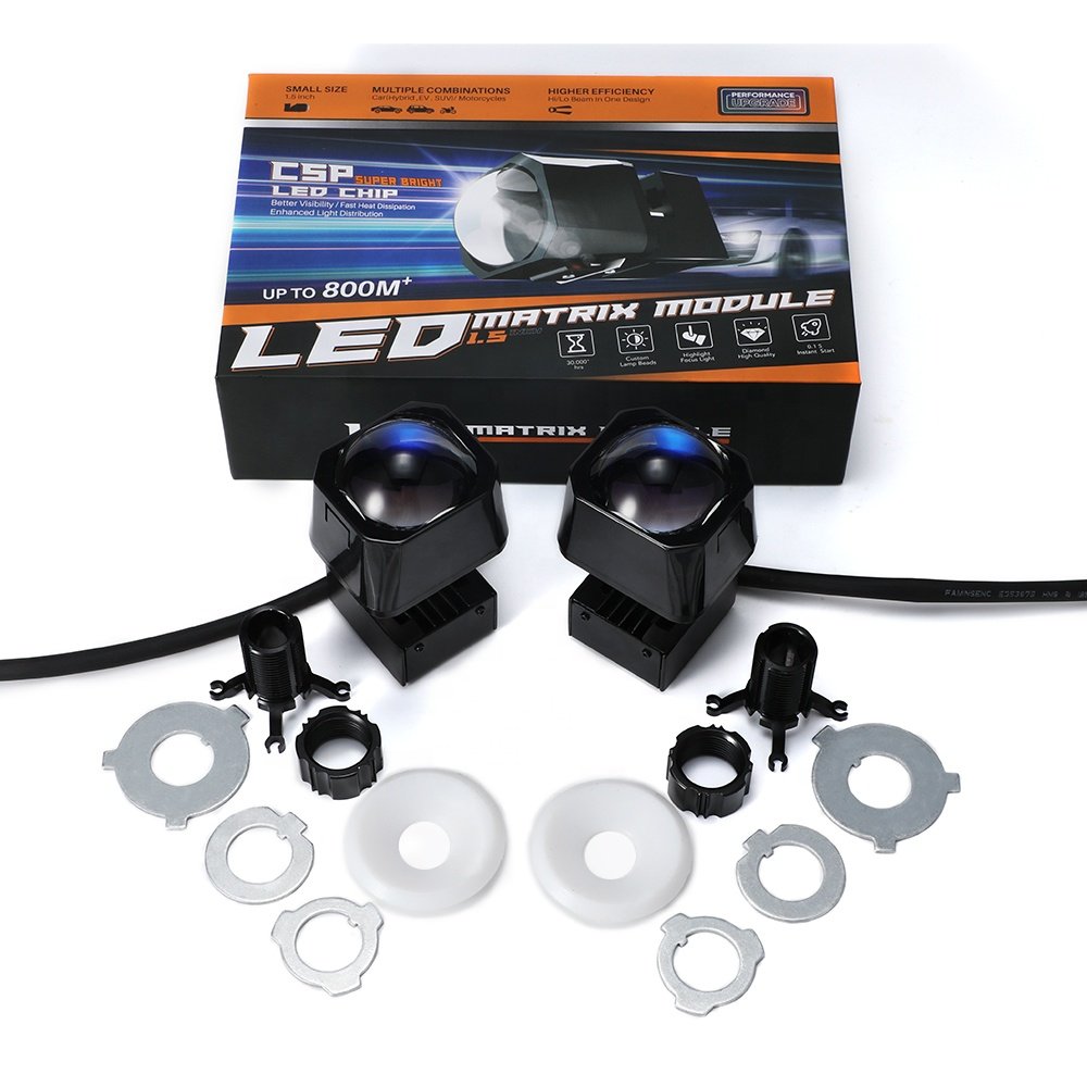 M2 1.5 Inch Mini Lens Module Led Headlights 40W 12V Projector Headlight Bulbs Lenses Light High Quality Headlamp for Car